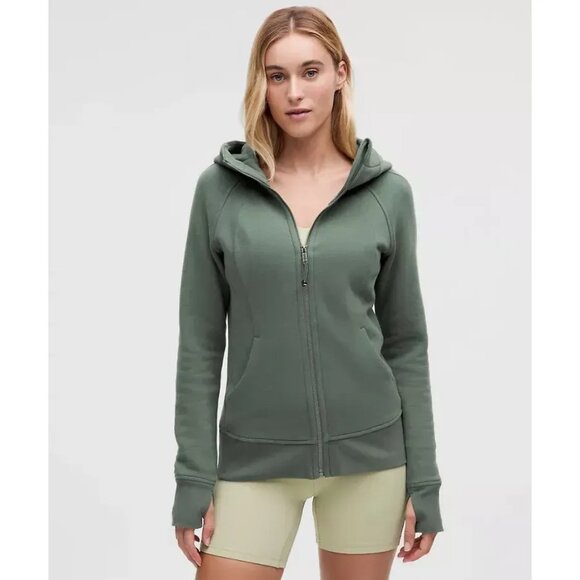 Lululemon Zip-Up Hoodie Dark Forest Size 18 Soft Plush Pre & Post-Workout Layer - Picture 1 of 3